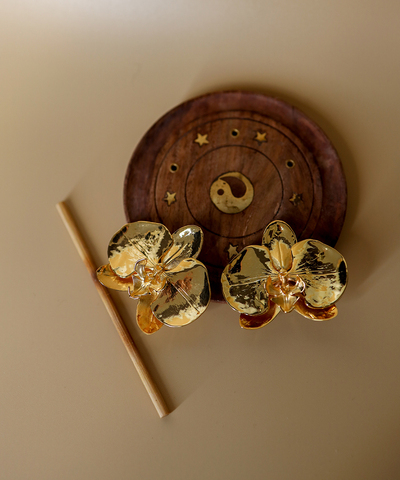 Серьги Орхидея gold