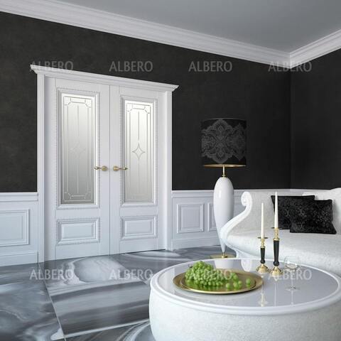 Дверь межкомнатная Альберо (Фрегат) Галерея Версаль-1, цвет белый, винил, стекло мателюкс Галерея #3