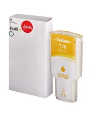 Струйный картридж Sakura F9K15A (№728 Yellow) для HP Designjet T730/T830, пигментный тип чернил, желтый, 300 мл.