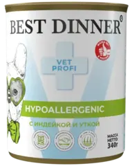 Best Dinner Hypoallergenic консервы для собак (индейка,утка) 340 гр