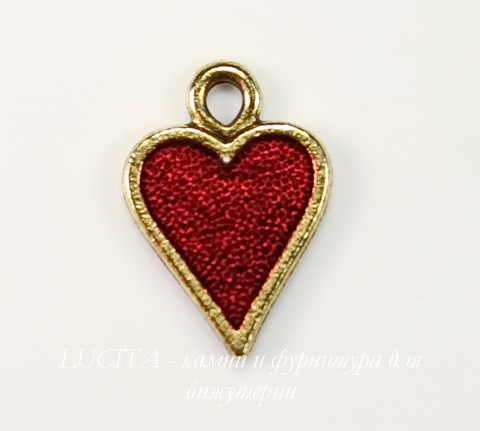 Подвеска Quest Beads "Червовая масть" (цвет-античное золото) 16х11 мм