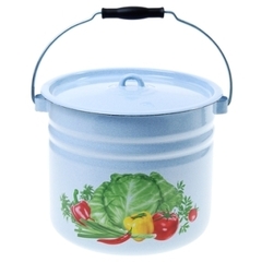 Ведро цельноштампованное 10 л с крышкой МИКС цвет белый