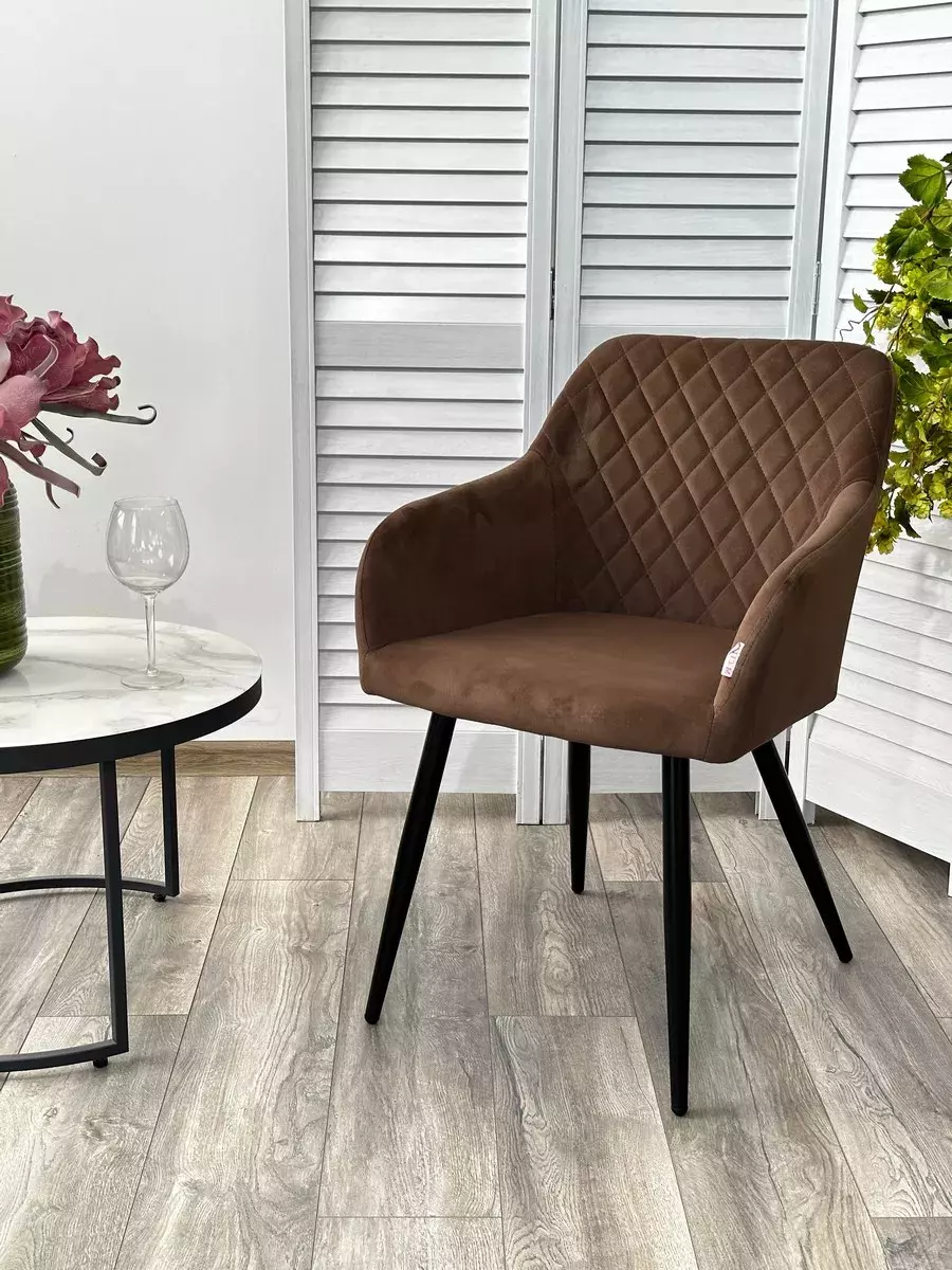 Стул BRANDY 505-11 Кофе, велюр беспальчиковый / черный каркас, М-City