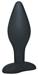 Чёрный анальный стимулятор Silicone Butt Plug Large - 12 см. - 