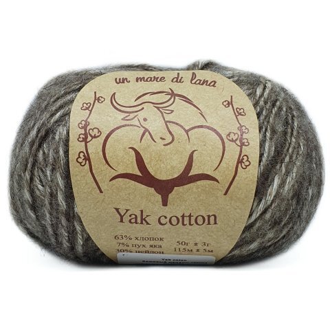 Пряжа Yak Cotton, 50г, 115м, 63%хлопок, 7%пух яка, 30%нейлон (цена за уп.)