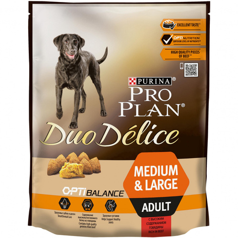Pro Plan Duo Delice собаки Сред/КрупПород Говядина, сухой (700 г)