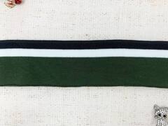 Подвязы трикотажные, ш. 6 см, L 120 см, тёмно-зелёный с белым/чёрным