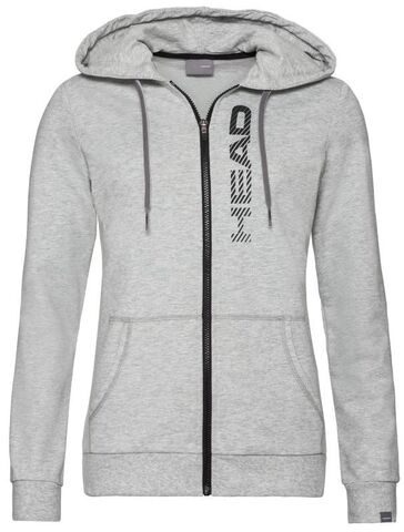 Женская теннисная куртка Head Club Greta Hoodie FZ W - grey melange/black