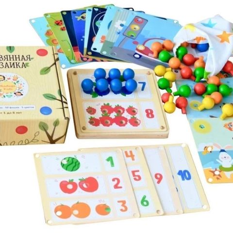 Мозаика деревянная 19 карточек, RadugaKids