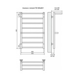 Полотенцесушитель электрический Terminus Анкона П8 500x801 с полкой, ТЭН HT-1 300W, левый/правый