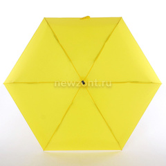 Плоский легкий мини зонтик ArtRain желтый с черной ручкой