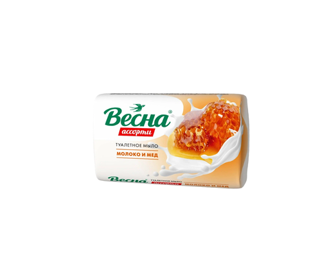 Мыло туалетное твердое Весна Ассорти Молоко и Мед 90гр