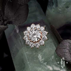 Накрутка "Imbrem" - Розовое золото - White CZ