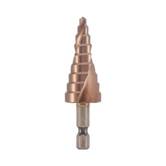 Сверло ступенчатое 4-20мм (Спиральное) HSSE-Co5 9ступ. L75мм хв. 6-гр 1/4