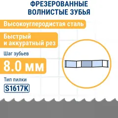 Набор пилок для сабельных пил ПРАКТИКА универсальный: S1617K/S1531L/S1122VF - 300, 240, 225 мм, (3шт) (911-284)