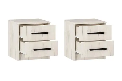 Комплект прикроватных тумб Фиеста дуб крафт белый