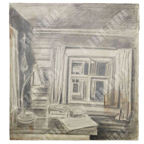 Динес Ю.С. Рисунок. Бытовой сюжет. Бумага, карандаш. 1940-е