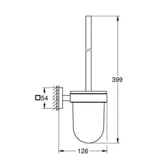 Туалетный ершик Grohe Start Cube стекло / металл (40977DC0)