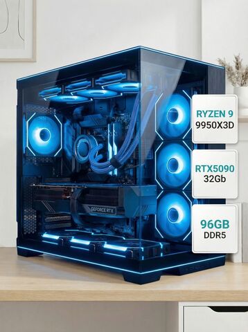 Игровой компьютер (системный блок) AMD Ryzen 9 9950X3D / NVIDIA GeForce RTX 5090 (32 Гб) / 96GB DDR5 / SSD 3TB / 1200W