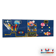 Детская интерактивная стена «Пульс галактики», с шестерёнками и световыми модулями