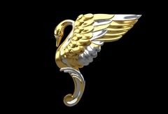 Силиконовый молд № 2347 Ножка Лебедь левый 2 D