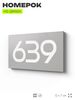 Номер на дверь 639, табличка на дверь для офиса, квартиры, кабинета, аудитории, склада, серая 120х70 мм, Айдентика Технолоджи