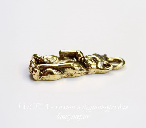 Подвеска Quest Beads "Кошка" (цвет-античное золото) 19х7 мм