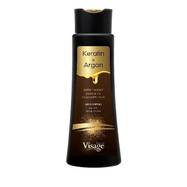 Шампунь с кератином и аргановым маслом, Visage Keratin & Argan Shampoo, 400 мл