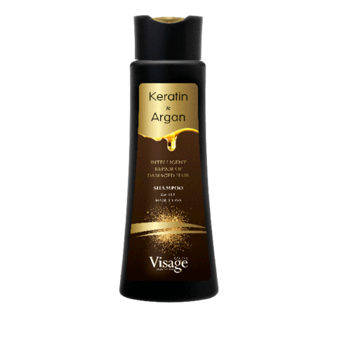 Шампунь с кератином и аргановым маслом, Visage Keratin & Argan Shampoo, 400 мл