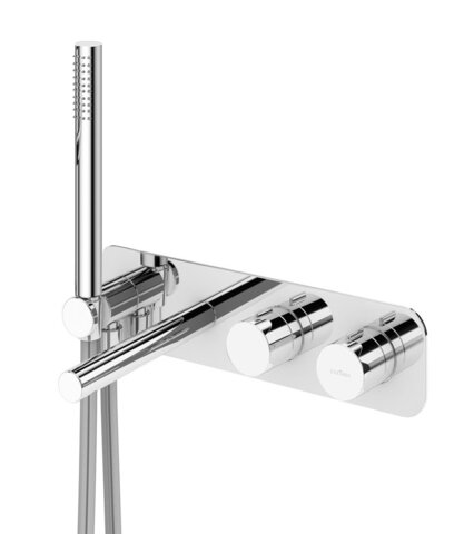 Cezares CZR-B-VDM1-T-01 CZR-B-VDM1-T-01 Встраиваемый термостатический смеситель для ванны и душа однорычажный в комплекте с ручным душем, на одной площадке, исполнение хром
