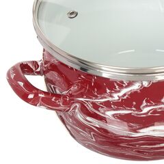 Кастрюля сталь, эмал, 4 л, с крыш, Сантэкс, Шейк бордово-белый, 1-2440111, индукц