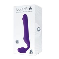 Фиолетовый безремневой страпон Queens L - 