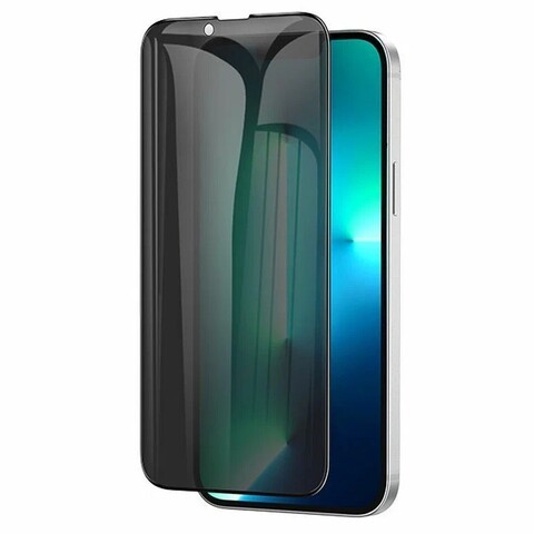 Защитное стекло 3D на весь экран 0,33 мм Privacy HOCO A25 для iPhone 13, 13 Pro, 14 (Антишпион) (Черная рамка)