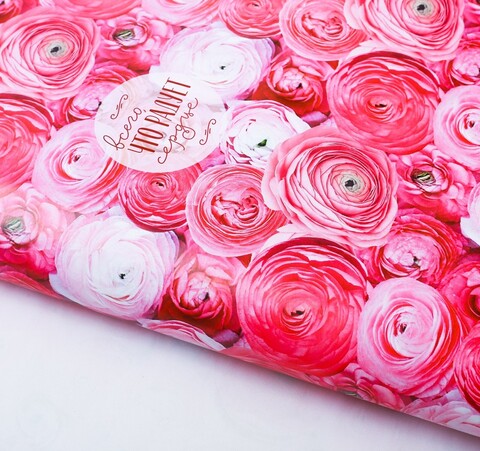 Упаковочная бумага глянцевая «Всего, что радует сердце» Розовые цветы, 0,7*1 м, 5 листов