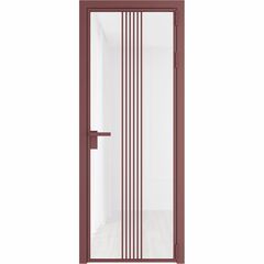 Алюминиевая дверь 18AG красный антрацит остеклённая