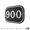 Номерок на дверь квартиры 900, для кабинета, офиса, шильдик 9 х 7 см, черный, Айдентика Технолоджи