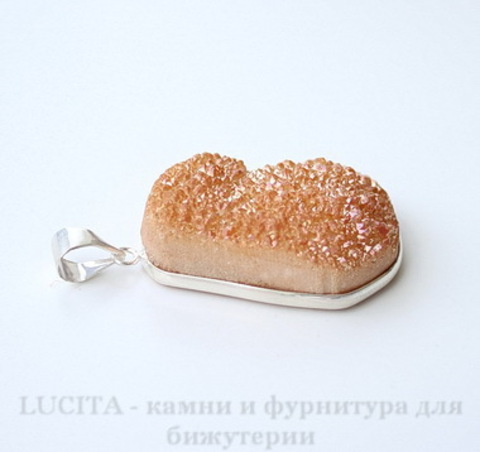 Подвеска Кварц в рамке (цвет - античное серебро) 42,8х28,9х24,2 мм №50 ()