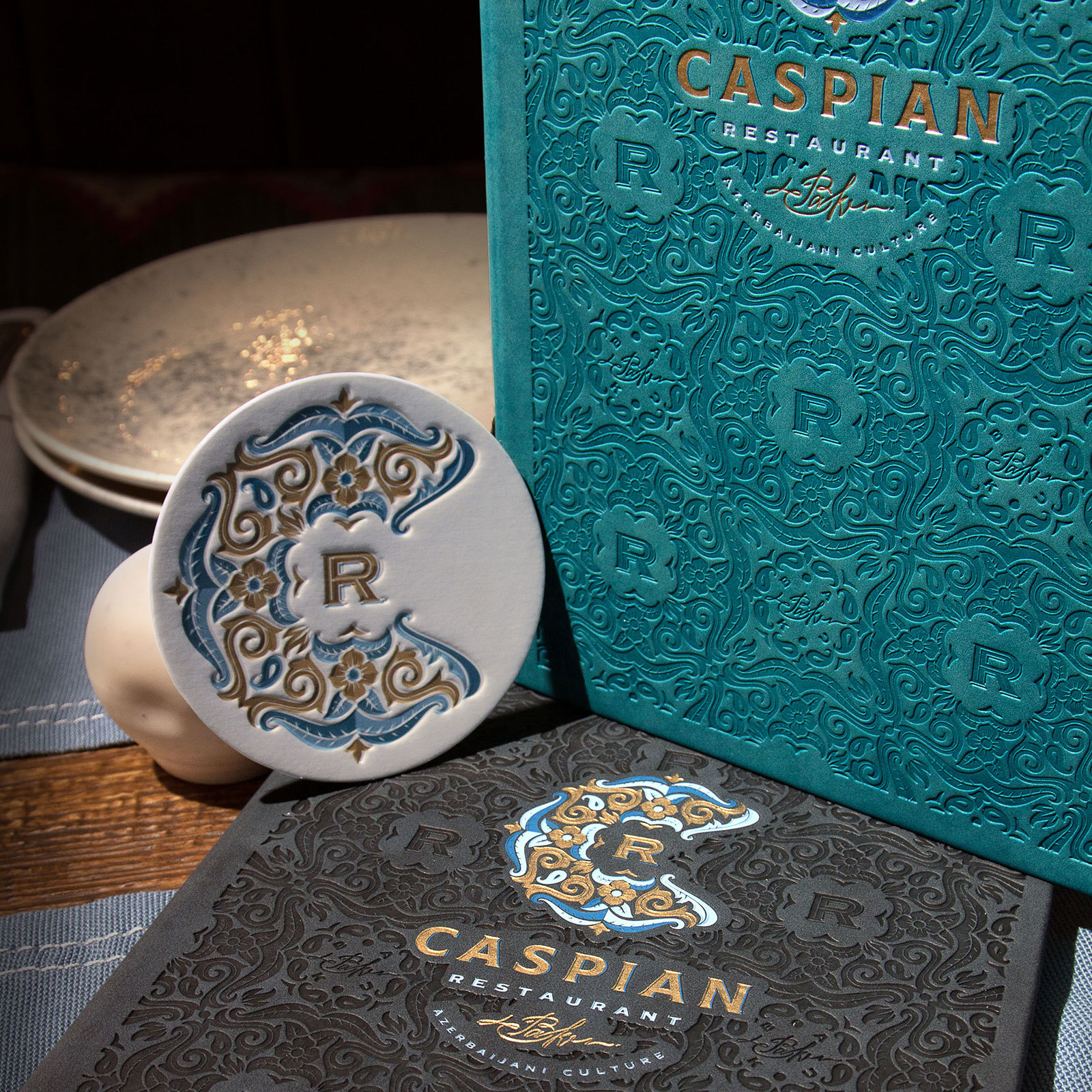 Комплексная полиграфия к открытию ресторана Caspian by Ginza Project