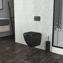 Унитаз подвесной черный (матовый) GR-4455BMS