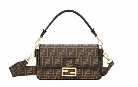 Жаккардовая тканевая сумка Fendi FF