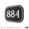 Номерок на дверь квартиры 884, для кабинета, офиса, шильдик 9 х 7 см, черный, Айдентика Технолоджи