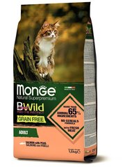 Monge Cat BWild GRAIN FREE беззерновой корм из лосося для взрослых кошек 1,5 кг