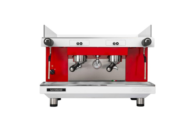 Кофемашина рожковая полуавтоматическая Sanremo Zoe 2 гр. 220В бело-красная