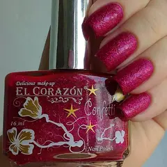 El Corazon Лак Confetti 510a  тёмно-розовый