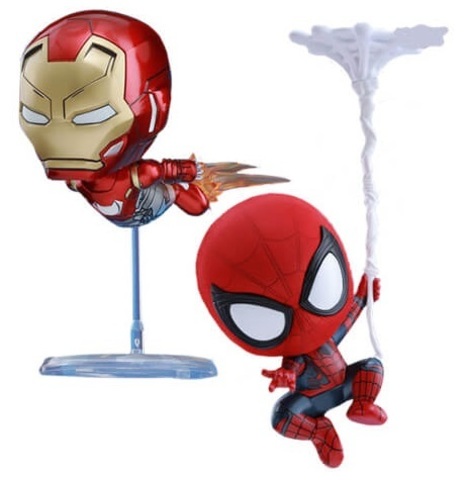 Человек паук Возвращение домой фигурки Железный человек и Человек паук Cosbaby