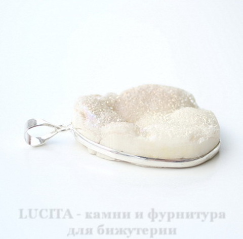 Подвеска Кварц в рамке (цвет - античное серебро) 46,2х33,9х10,8 мм №15 ()