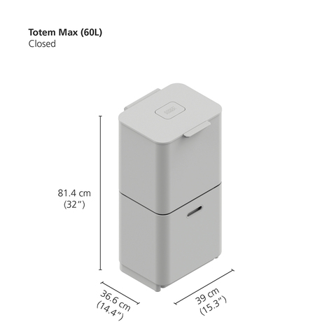 Контейнер для мусора с двумя баками Totem Max 60 л белый