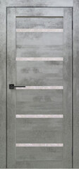 Межкомнатная дверь X-4 / Цвет Бетон светлый / Остекление "Гранит прозрачный" / Двери Верда