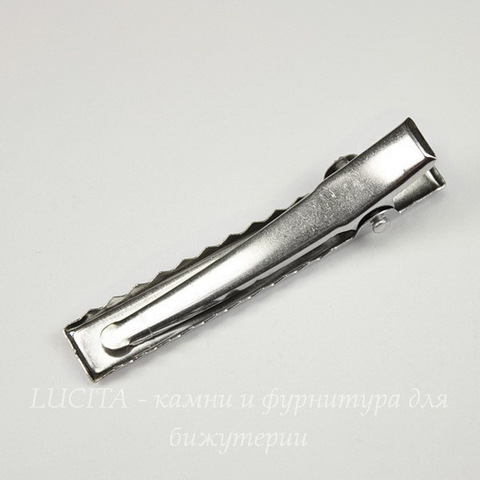 Основа для заколки крокодильчик, 47х8 мм (цвет - платина)
