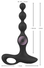 Черная анальная цепочка с вибрацией Rechargeable Anal Beads - 20 см. - 